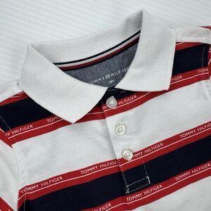 Tommy Hilfiger Baby Boys Polo Shirt 18M Red White Navy Stripe NWT Short Sleeve
